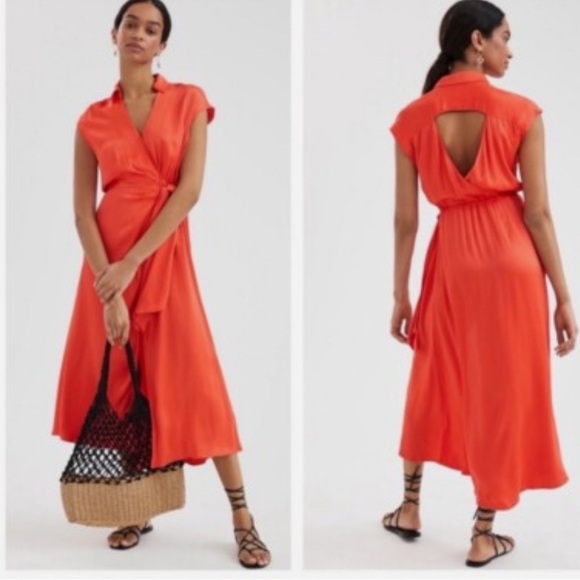 Maeve Dresses & Skirts - Maeve Red Rouge Backless Wrap Dress New XS